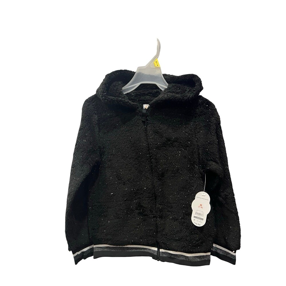 Wonder Nation Girls' Plush Zip-Front Hoodie, Size M (7-8)